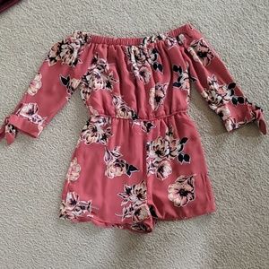 Off Shoulder Floral Romper